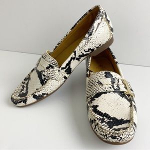 Peter Millar Shoes Womens 7M Leather Snakeskin Embossed Loafers